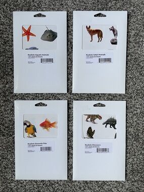 NWT Realistic Aquatic, Safari, Dinosaurs & Domestic Pets.  120 labels per pack.